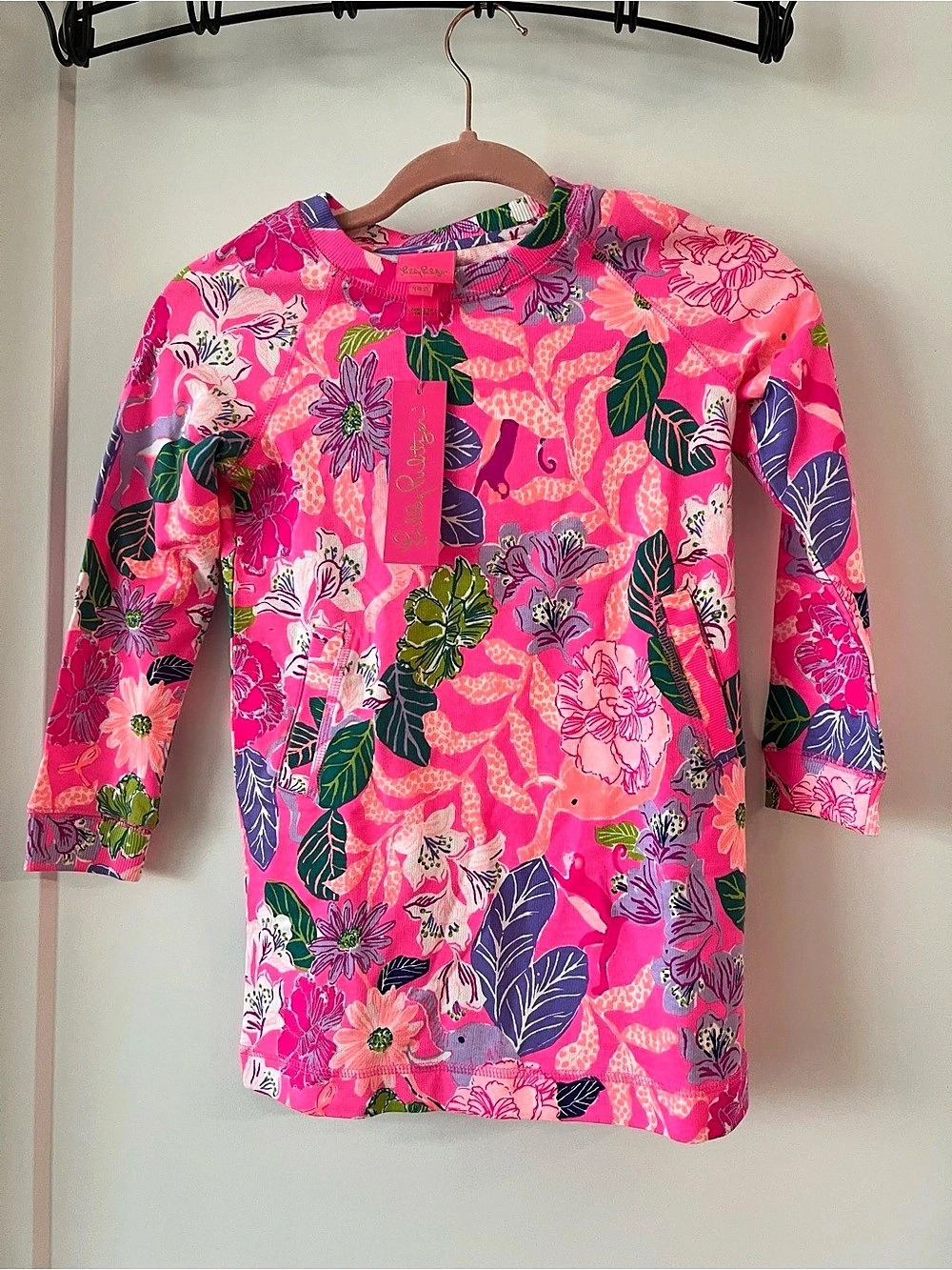 Lilly Pulitzer Jilly Long Sleeved Dress Floral Dress Pink & Purple